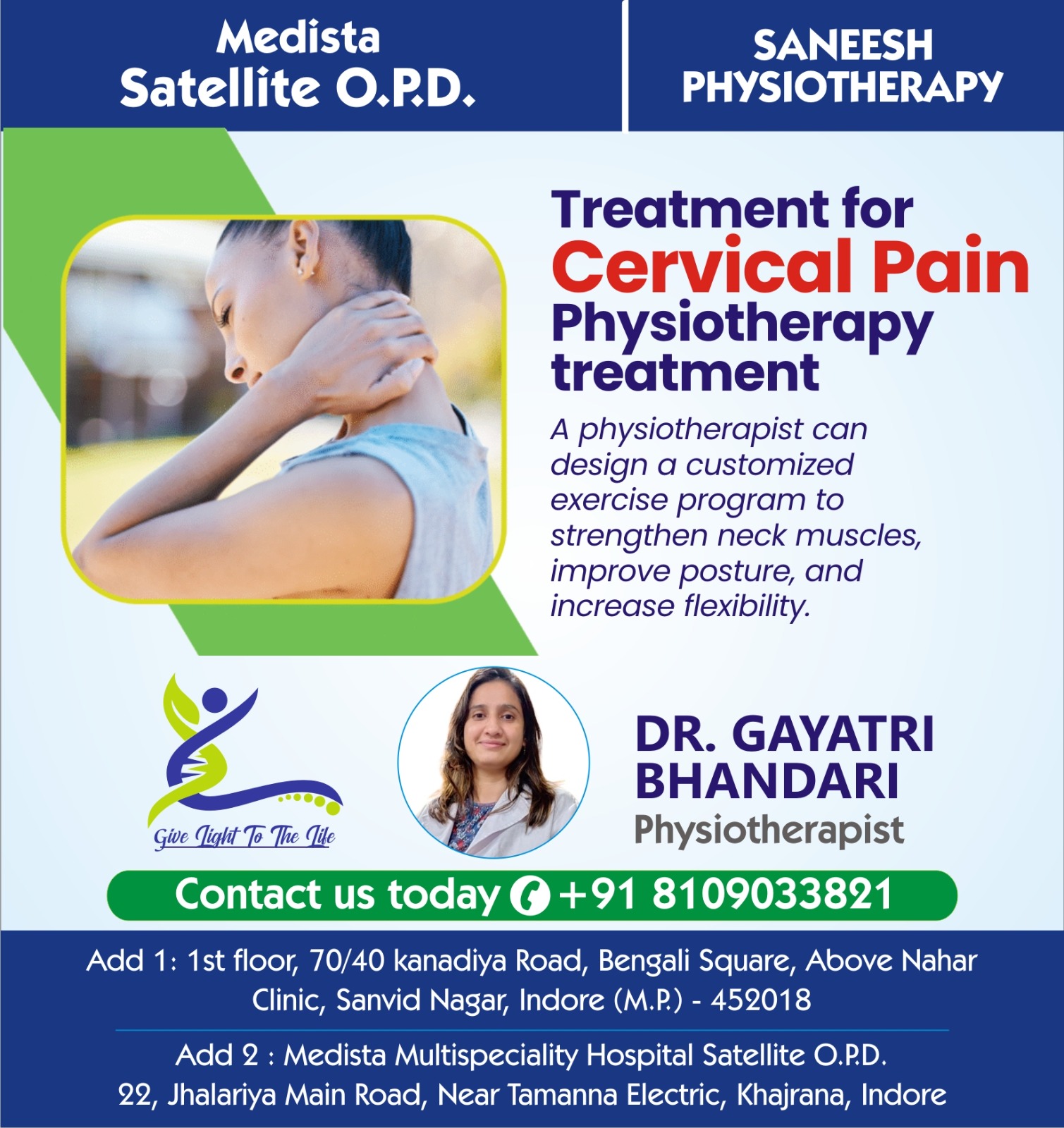 Cervical Pain Physiotherapy Clinic Treatment in Indore