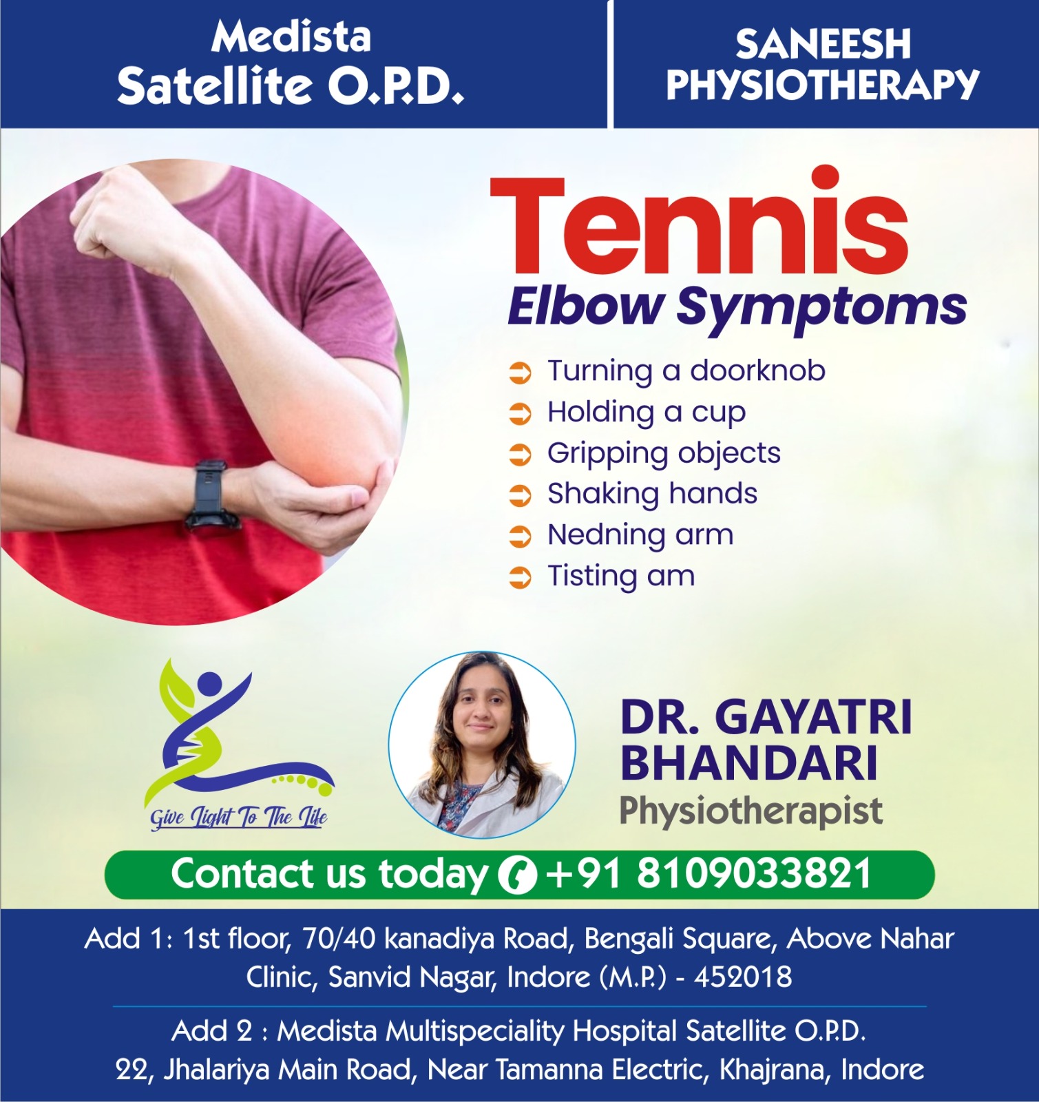 Best Physiotherapy for Tennis Elbow in Indore 