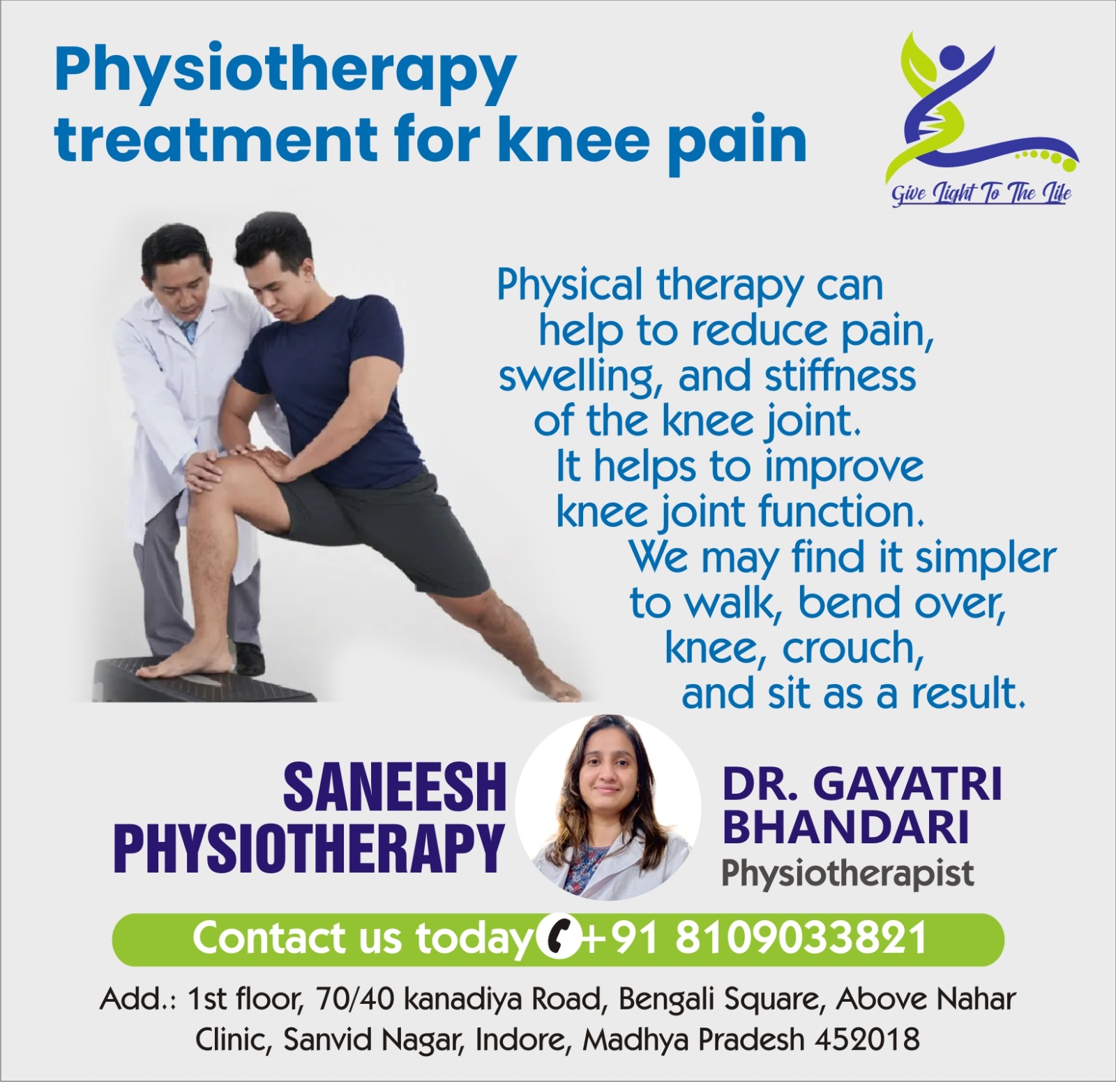 Physiotherapy Center for Knee Pain Treatment In Indore